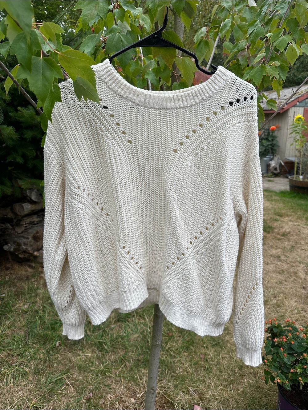 Marine Layer Ramona 100% Cotton Fisherman Crewneck Sweater